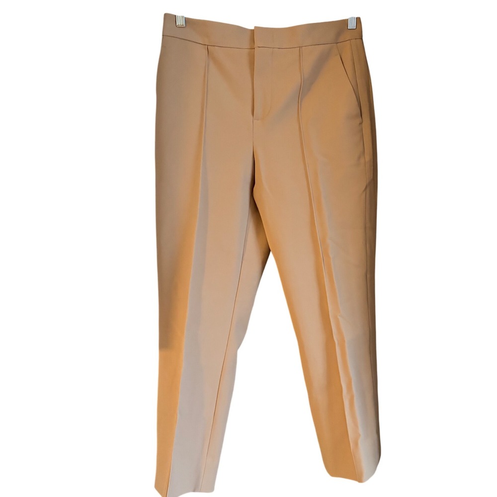 Vince Tailored Trouser Pants Women Tan Size 8 Flat Front Straight Leg
